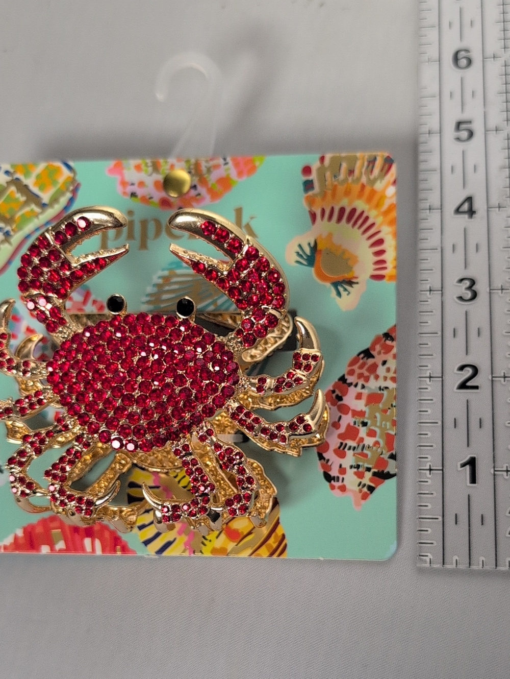 Piper K Crystal Crab Metal Hair Claw Clip - Picture 2 of 5